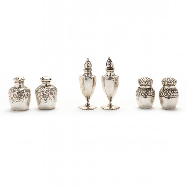 three-pairs-of-american-sterling-silver-salt-and-peppers