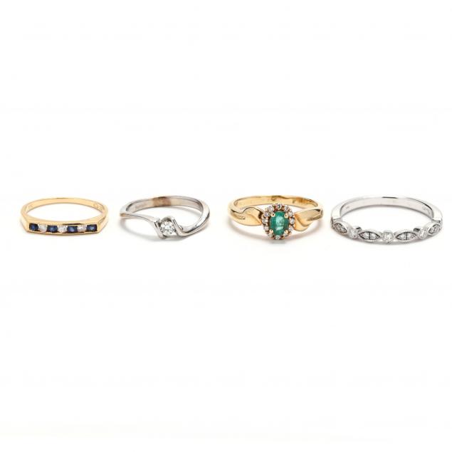 four-gem-set-rings