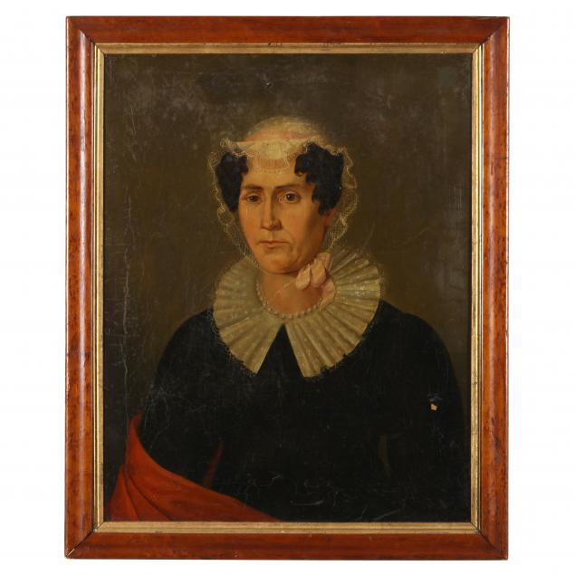 continental-school-circa-1825-portrait-of-a-woman-with-lace-collar-and-pearl-necklace