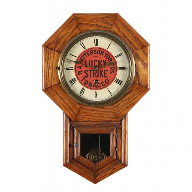 a-vintage-i-lucky-strike-i-advertising-wall-clock-by-waterbury-clock-co