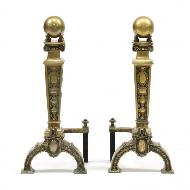 pair-of-continental-style-brass-andirons