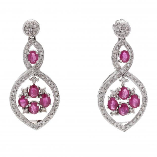 white-gold-ruby-and-diamond-chandelier-earrings