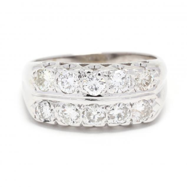 white-gold-two-row-diamond-ring