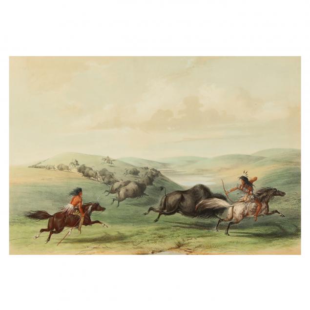 george-catlin-american-1796-1872-i-buffaloe-hunting-buffalo-hunting-i