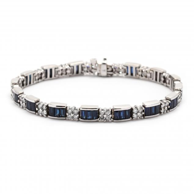 white-gold-diamond-and-sapphire-bracelet