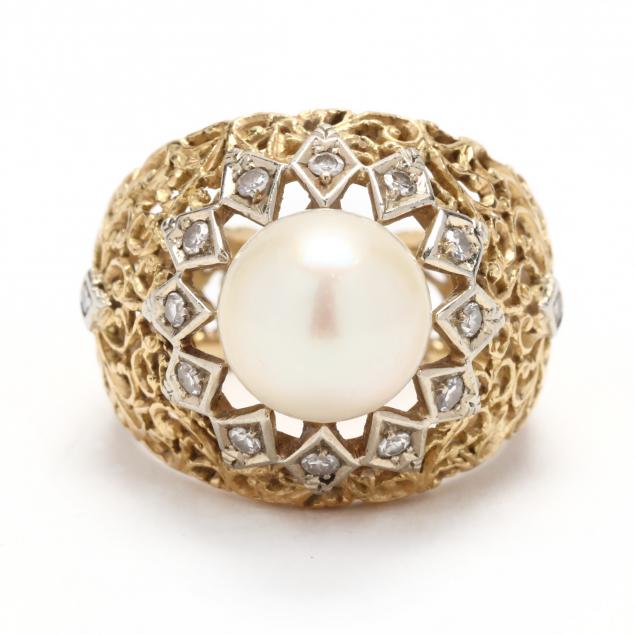 gold-pearl-and-diamond-ring