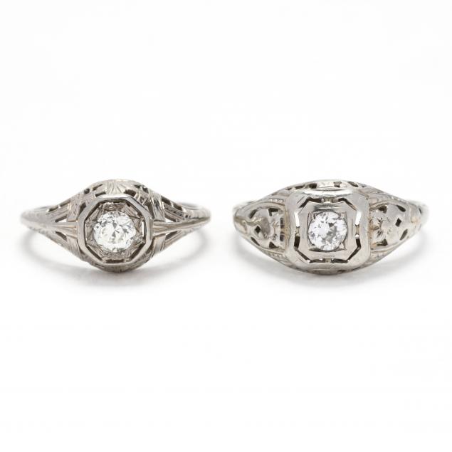 two-antique-diamond-rings