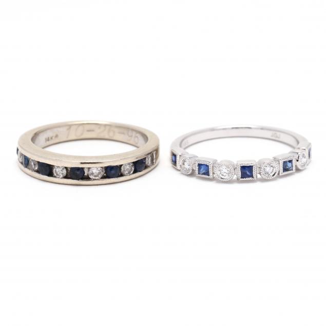 two-white-gold-sapphire-and-diamond-bands