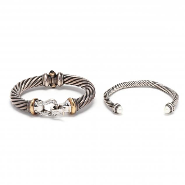 two-silver-and-gem-set-bracelets-david-yurman