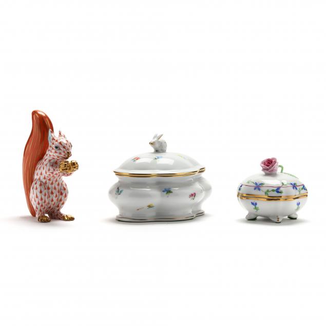 three-herend-porcelain-items
