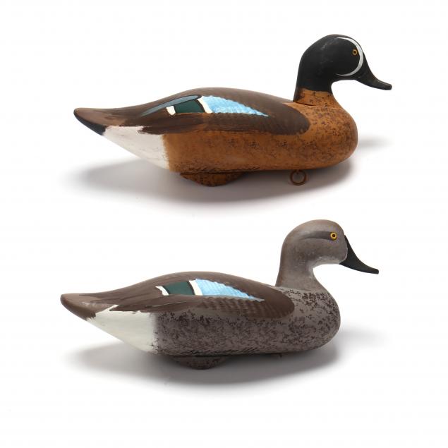 harry-jobes-md-1936-2019-pair-of-blue-winged-teal-decoys