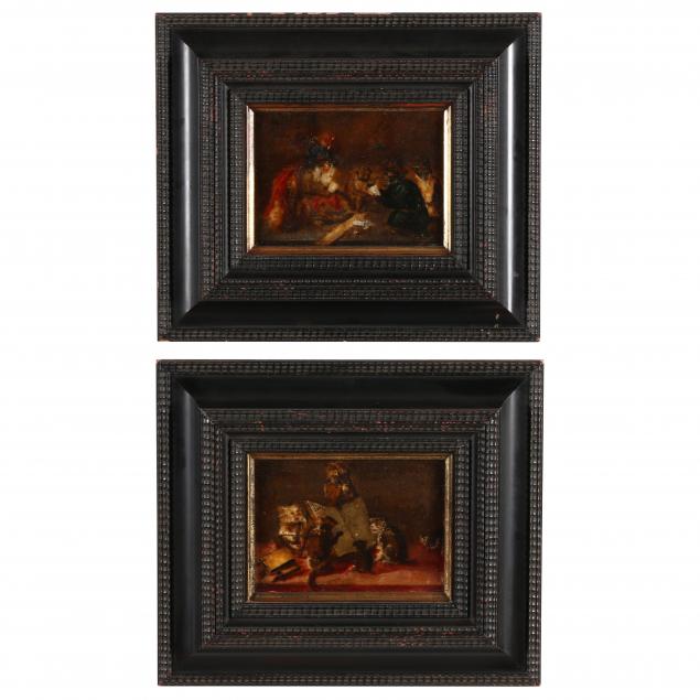 two-dutch-school-paintings-of-anthropomorphic-cats-and-monkeys
