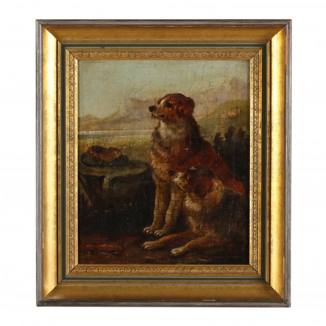 english-school-19th-century-two-dogs-in-a-landscape