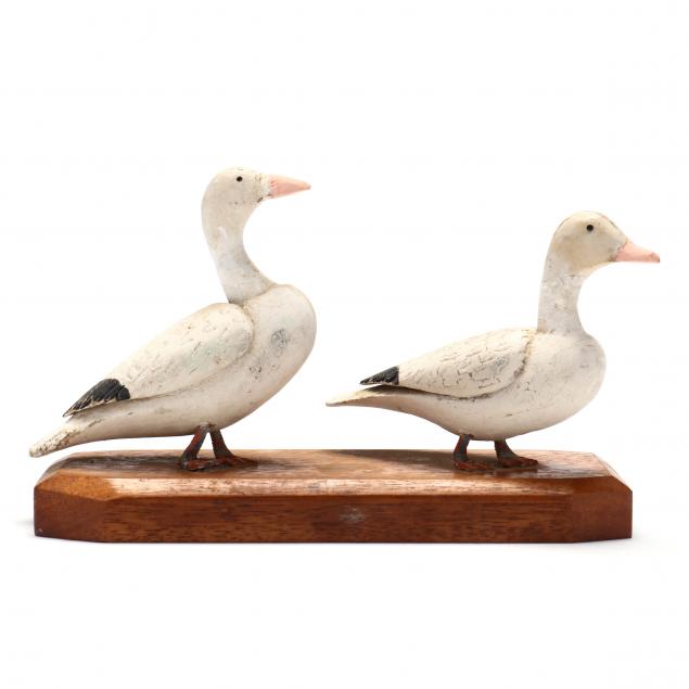 bob-midgett-nc-1909-1987-pair-of-miniature-snow-geese