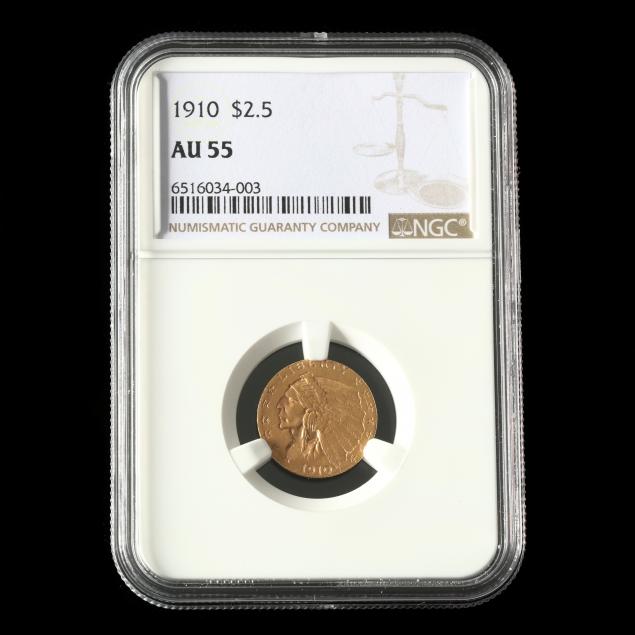 1910-indian-head-2-50-gold-quarter-eagle-ngc-au55