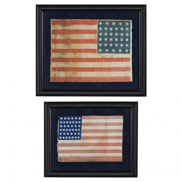 two-small-19th-century-united-states-flags