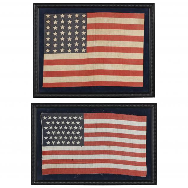 two-framed-late-19th-century-united-states-flags