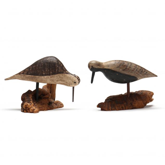 bob-booth-va-1936-2016-pair-of-plovers-individually-mounted-on-driftwood