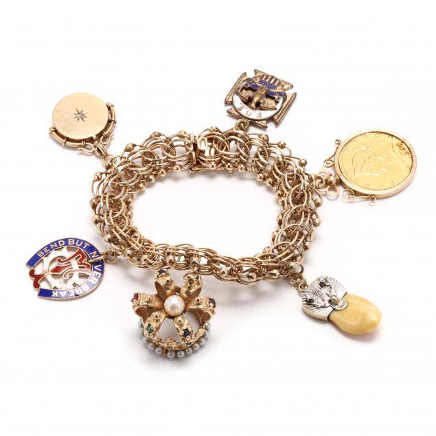 vintage-gold-charm-bracelet-with-charms