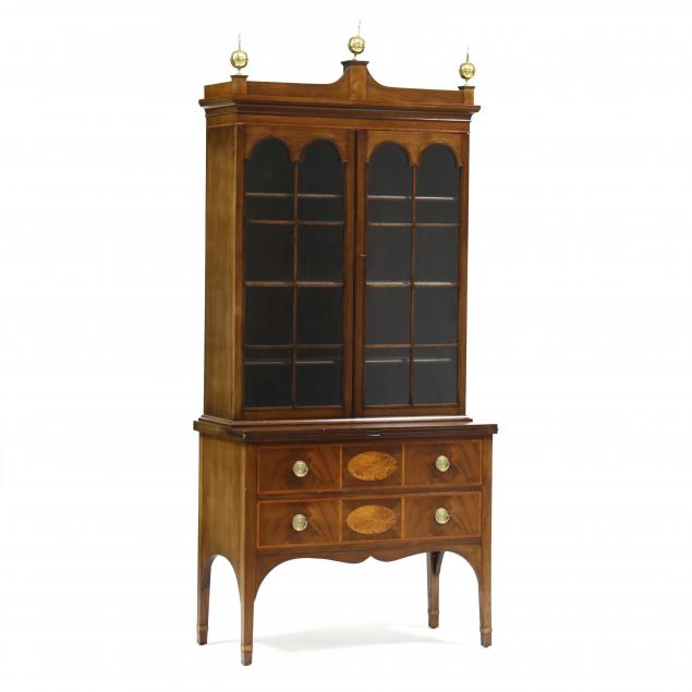 federal-style-inlaid-mahogany-bookcase