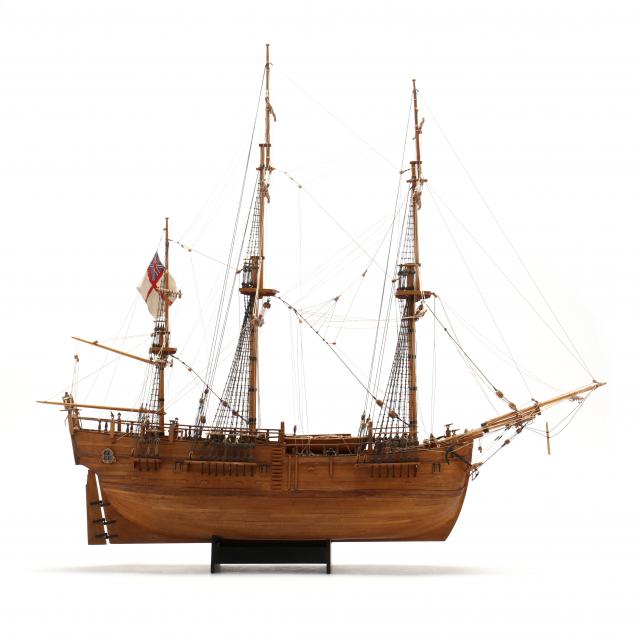 wooden-model-of-an-armed-late18th-century-british-merchant-ship