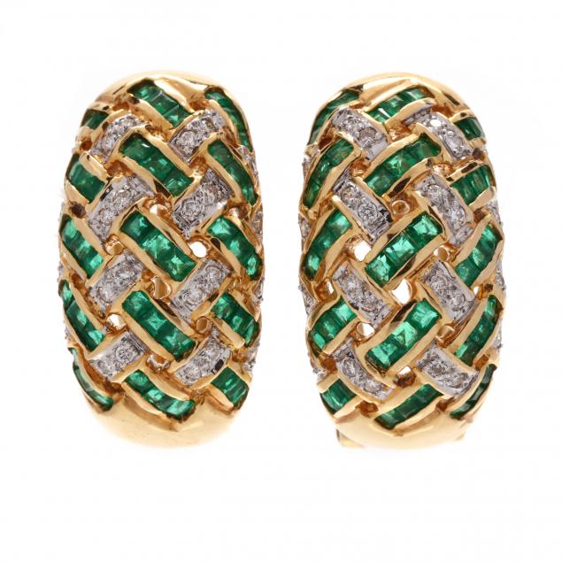 gold-emerald-and-diamond-earrings