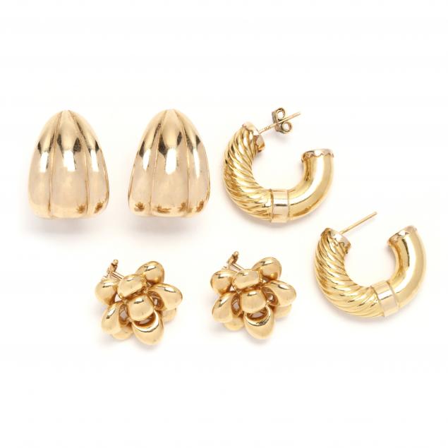 three-pairs-of-gold-earrings