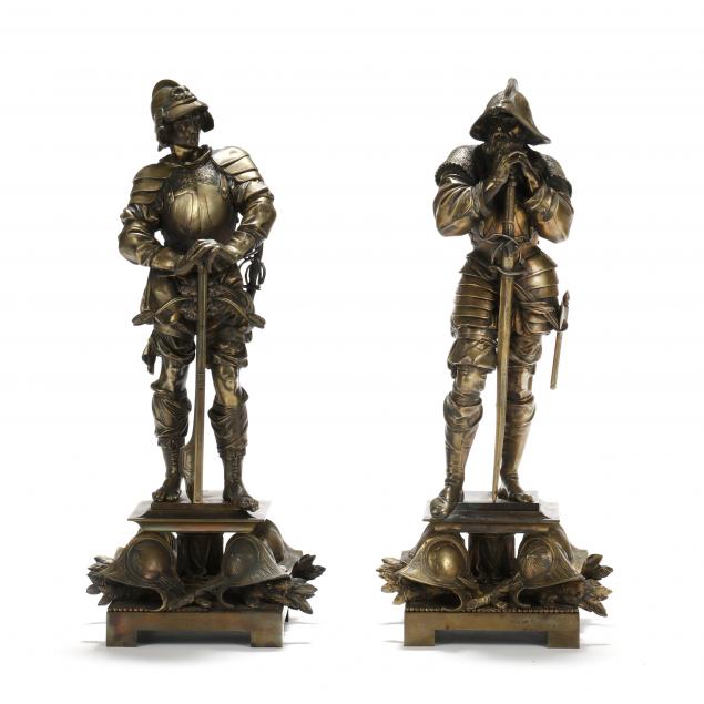 attributed-jean-francois-theodore-gechter-french-1796-1844-pair-of-gilt-bronze-renaissance-soldiers