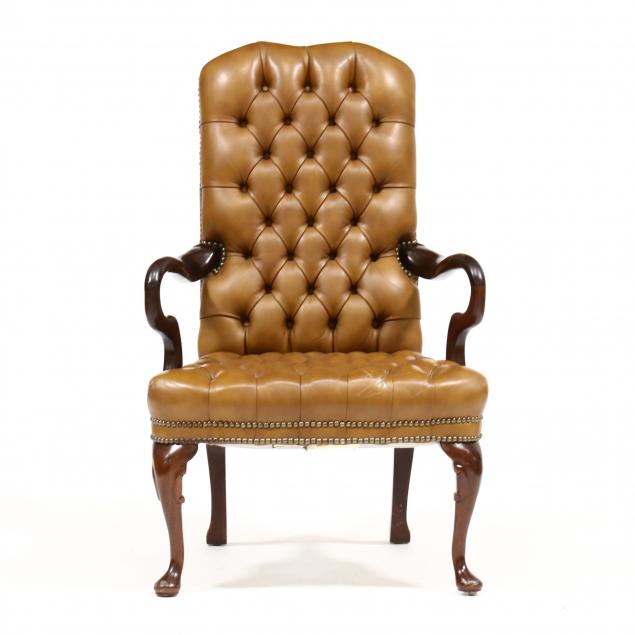 queen-anne-style-tufted-leather-lolling-chair