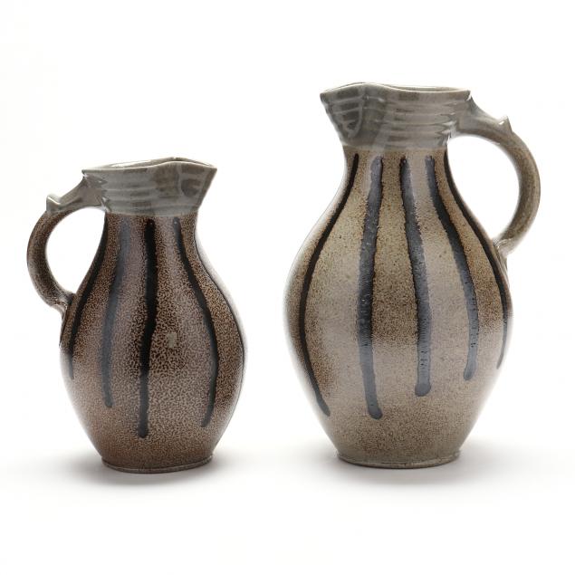 mark-hewitt-pottery-nc-b-1955-two-pitchers