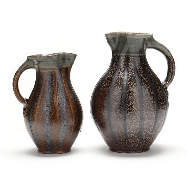 mark-hewitt-pottery-nc-b-1955-two-pitchers