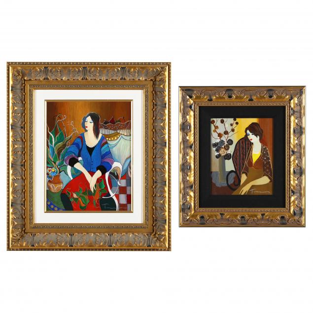 itzchak-tarkay-israeli-1935-2012-two-serigraphs-on-canvas