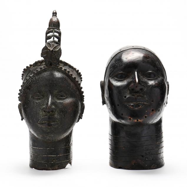 two-nigerian-ife-style-bronze-heads