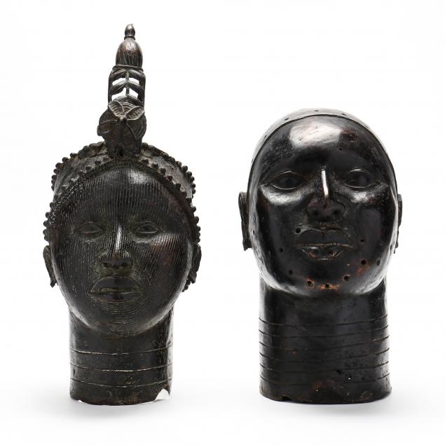 two-nigerian-ife-style-bronze-heads
