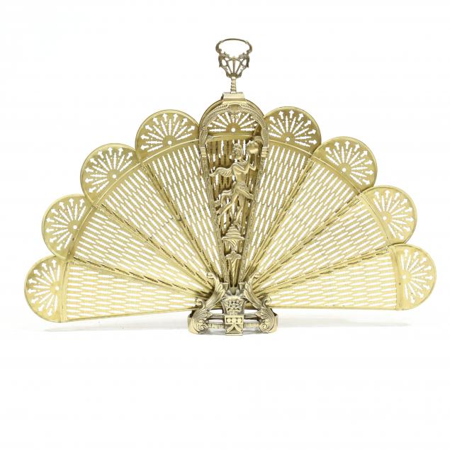 victorian-style-brass-collapsible-peacock-fireplace-screen