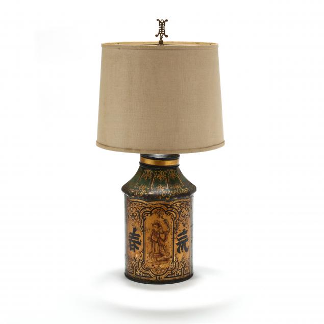 antique-chinoiserie-tole-tea-canister-table-lamp