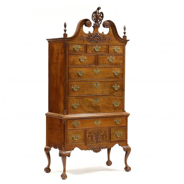 antique-chippendale-style-mahogany-highboy