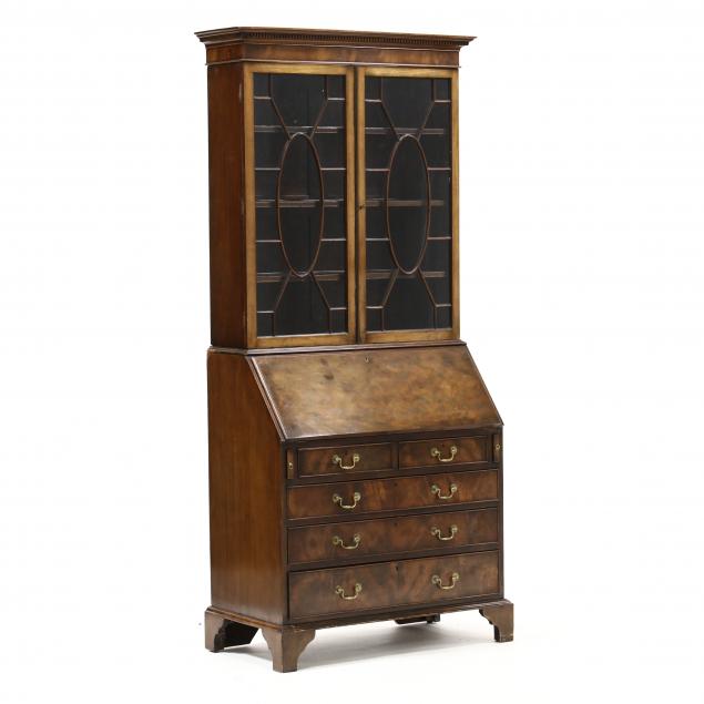antique-english-chippendale-style-secretary-bookcase