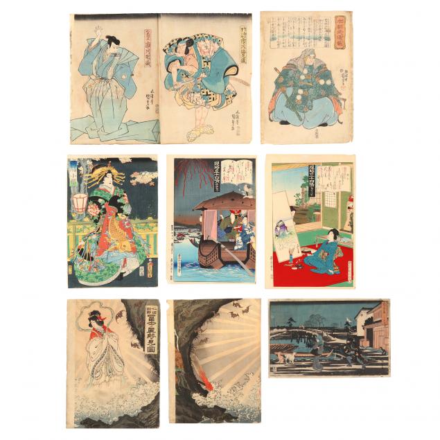 a-selection-of-nine-japanese-woodblock-prints