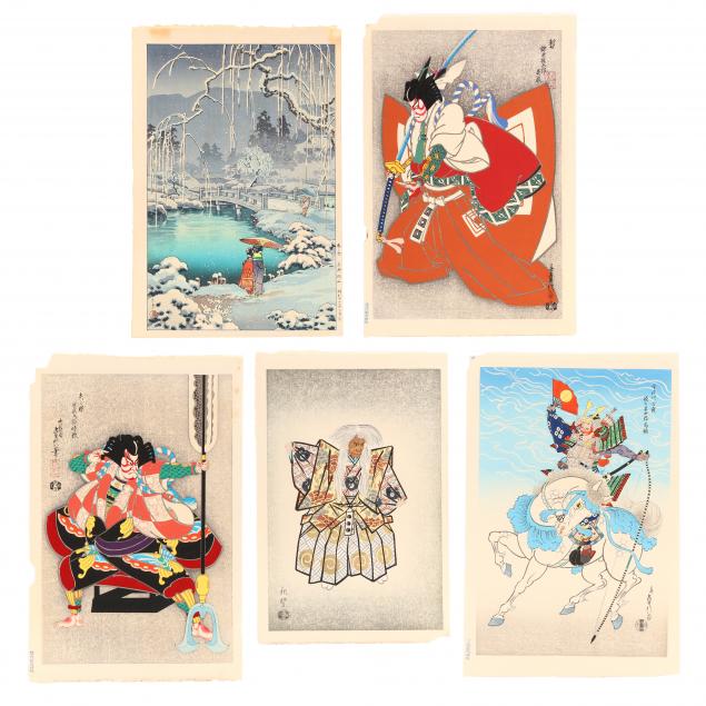a-selection-of-five-modern-japanese-woodblock-prints