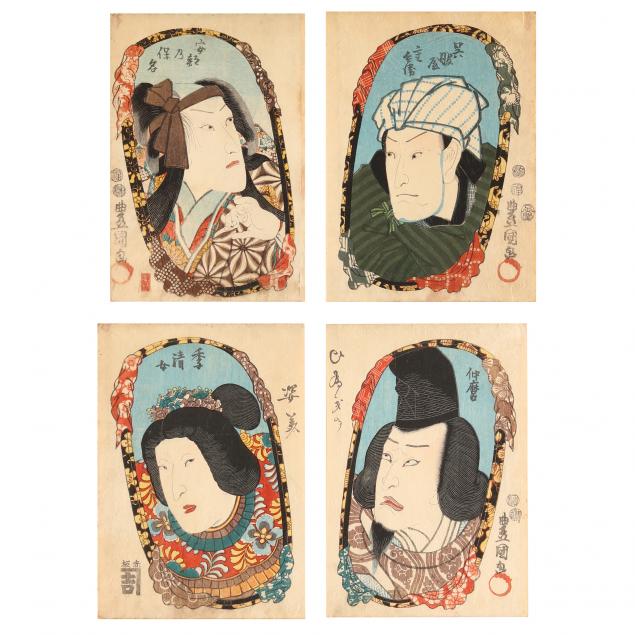 utagawa-kunisada-toyokuni-iii-japanese-1786-1865-four-mirror-woodblock-prints
