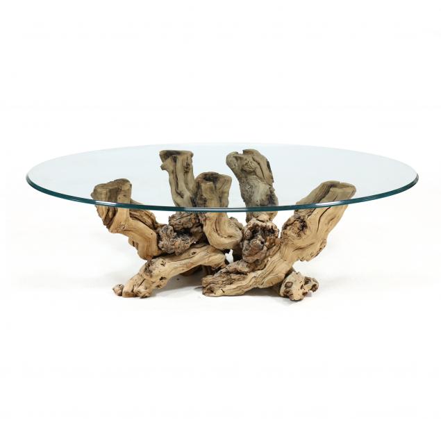 natural-rootwood-and-glass-coffee-table