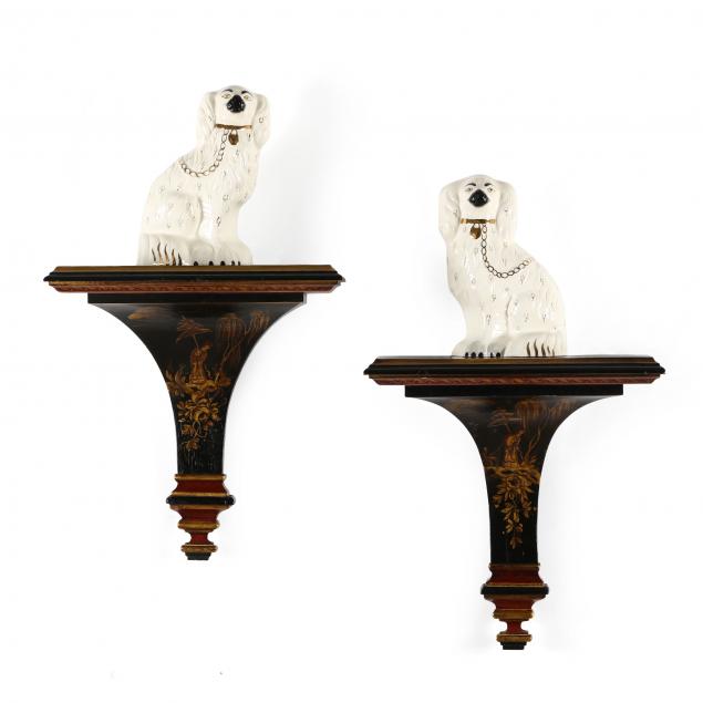 pair-of-staffordshire-spaniels-and-chinoiserie-wall-brackets