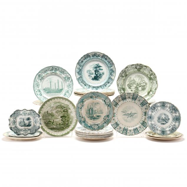 assorted-green-printed-transferware-staffordshire