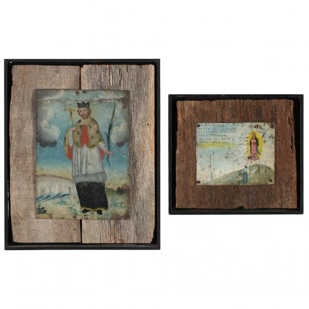 an-antique-mexican-retablo-and-a-vintage-ex-voto-painting