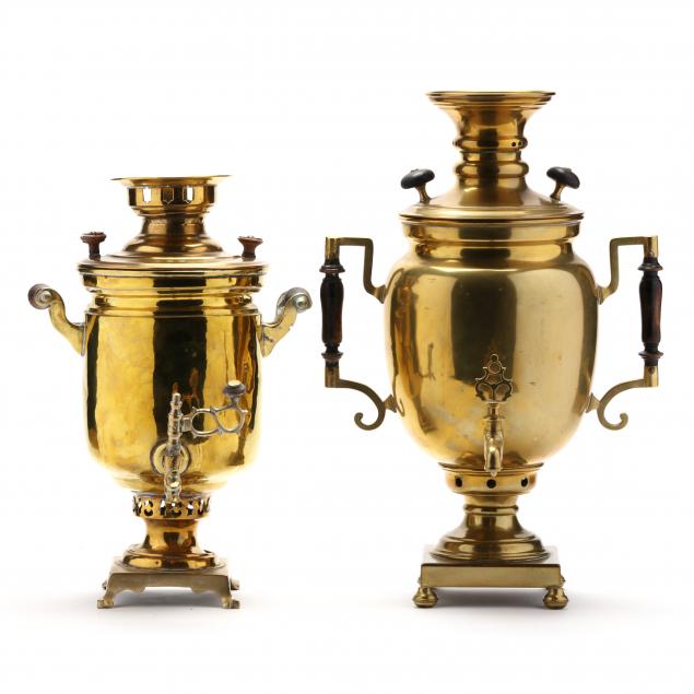 two-russian-brass-samovars