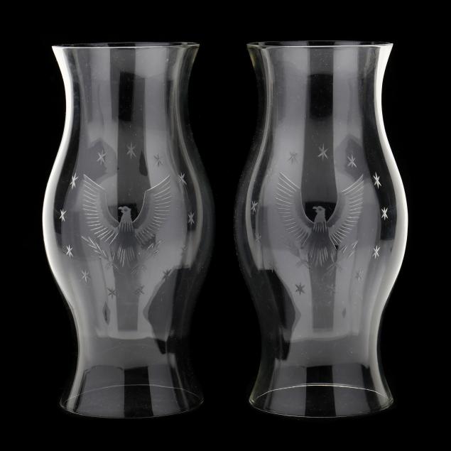 pair-of-american-eagle-engraved-glass-hurricanes