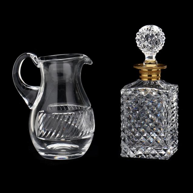fine-cut-glass-decanter-and-tiffany-pitcher