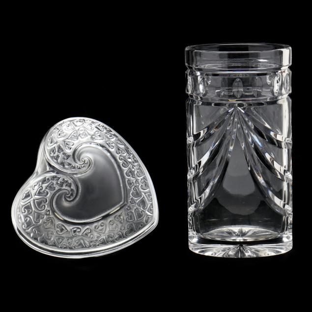 lalique-crystal-heart-box-and-waterford-vase