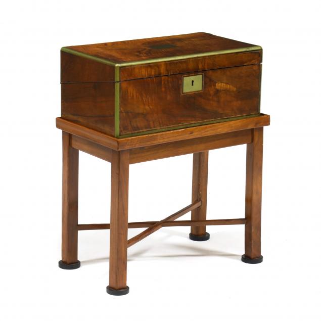 antique-english-inlaid-figured-walnut-lap-desk-on-stand